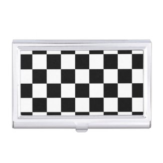 Checkered Black and White Business Card Holder