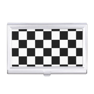 Checkered Black and White Business Card Holder