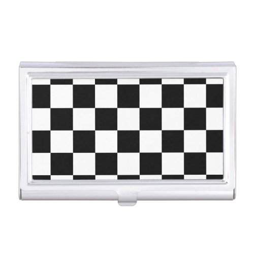 Checkered Black and White Business Card Holder