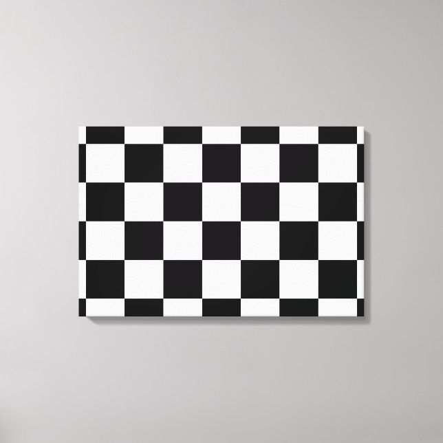 Checkered Black and White Canvas Print (Front)