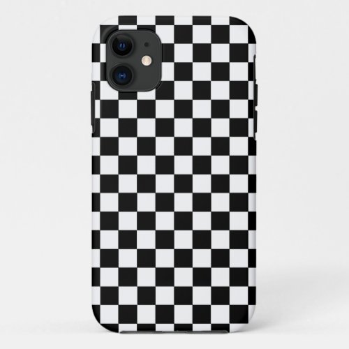 Checkered Black and White iPhone 11 Case
