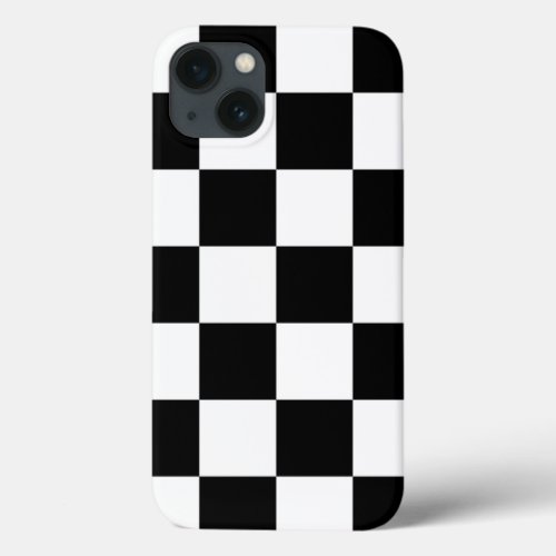 Checkered Black and White iPhone 13 Case