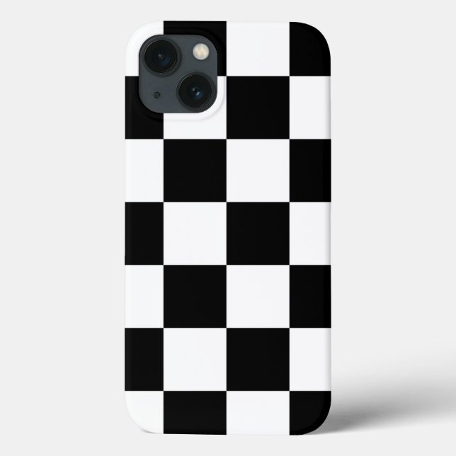 Checkered Black and White Case-Mate iPhone Case (Back)