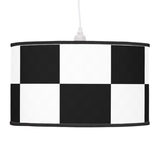 Checkered Black and White Ceiling Lamp (Left)