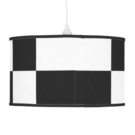 Checkered Black and White Ceiling Lamp (Back)