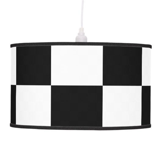 Checkered Black and White Ceiling Lamp (Front)