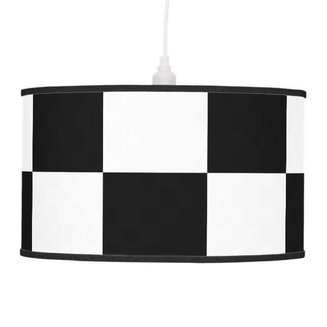 Checkered Black and White Ceiling Lamp (Front)