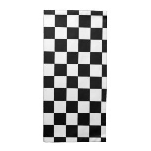 Checkered Black and White Cloth Napkin