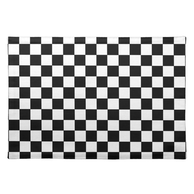 Checkered Black and White Cloth Placemat (Front)