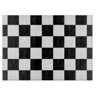 Checkered Black and White Cutting Board