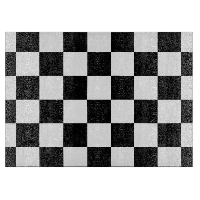 Checkered Black and White Cutting Board (Front)