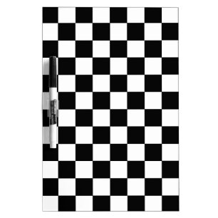 Checkered Black and White Dry Erase Board