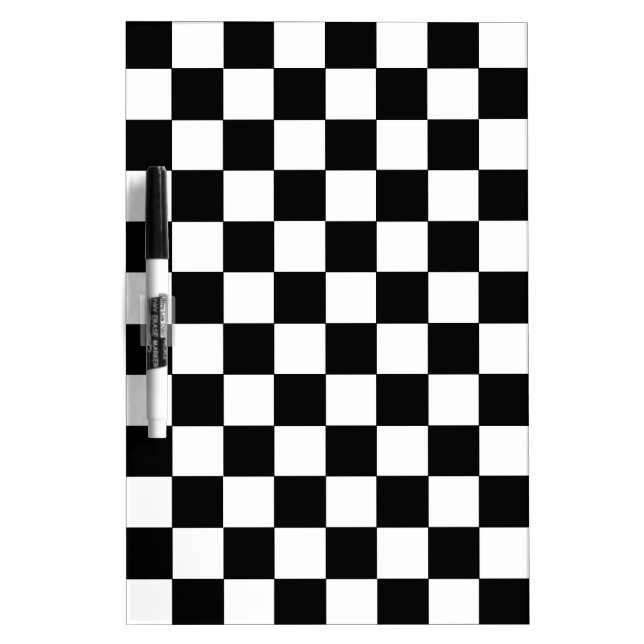 Checkered Black and White Dry Erase Board (Front)