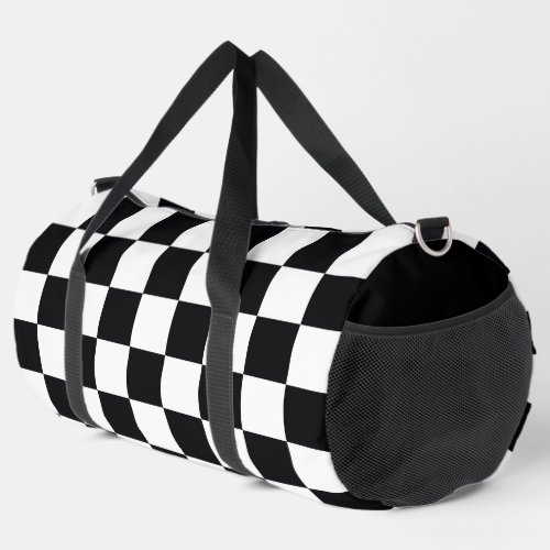 Checkered Black and White  Duffle Bag