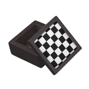 Checkered Black and White Gift Box