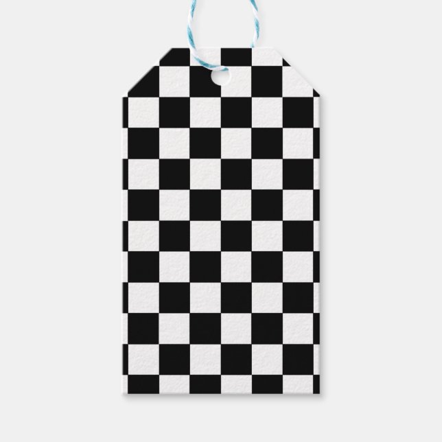 Checkered Black and White Gift Tags (Front)