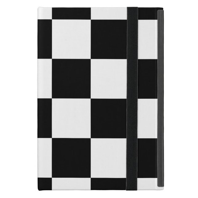 Checkered Black and White iPad Mini Case (Front Closed)