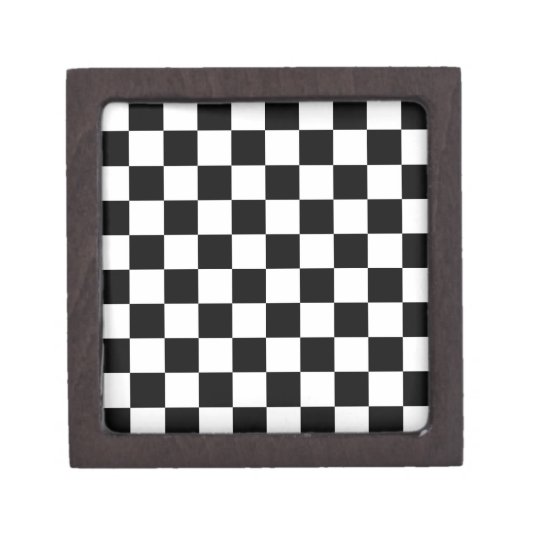 Checkered Black and White Keepsake Box