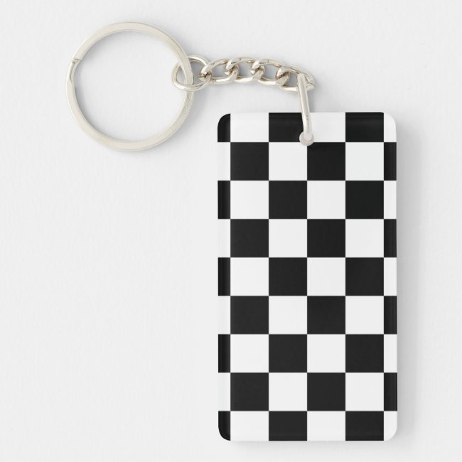Checkered Black and White Keychain