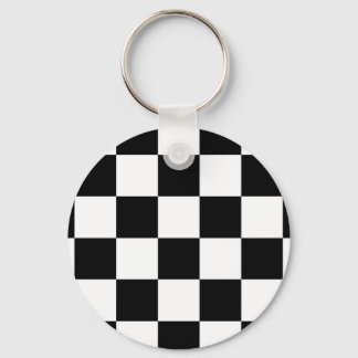 Checkered Black and White Keychain