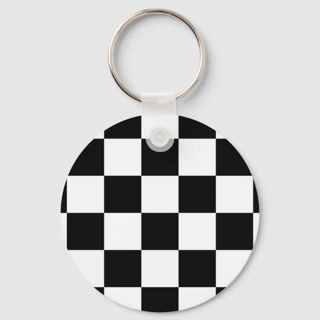Checkered Black and White Keychain (Front)