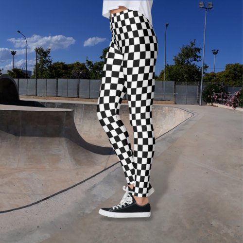 Checkered Black and White Leggings