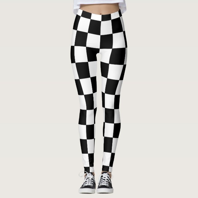 Checkered Black and White Leggings (Front)