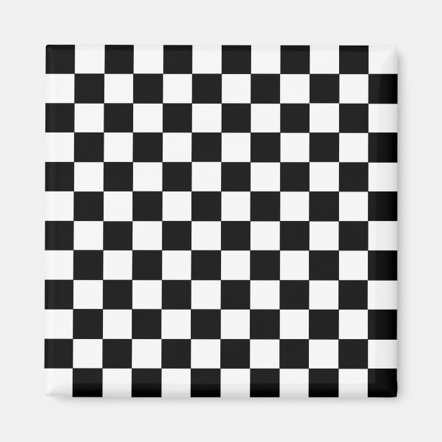 Checkered Black and White Magnet (Front)