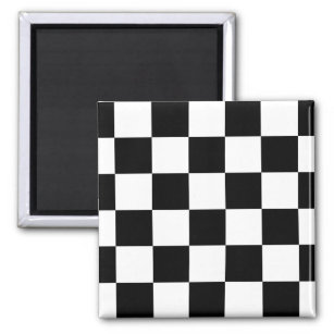 Checkered Black and White Magnet