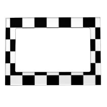 Checkered Black and White Magnetic Photo Frame