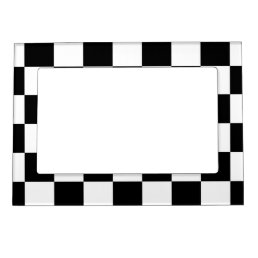 Checkered Black and White Magnetic Photo Frame