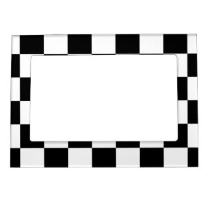 Checkered Black and White Magnetic Photo Frame