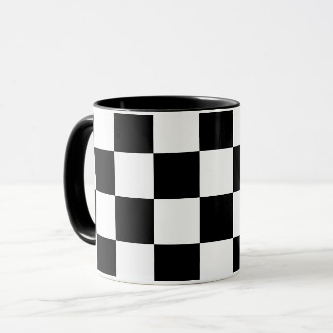 Checkered Black and White Mug