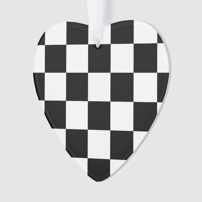Checkered Black and White Ornament (Front)
