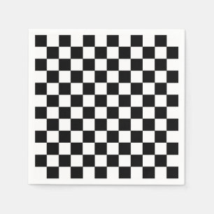 Checkered Black and White Paper Napkins