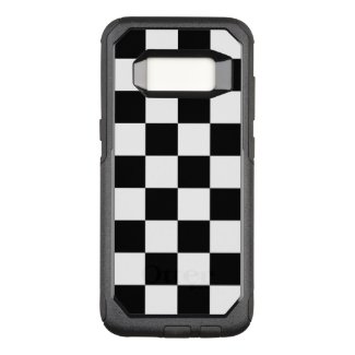 Checkered Black and White Pattern OtterBox Commuter Samsung Galaxy S8 Case