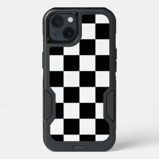 Checkered Black and White Pattern iPhone 13 Case
