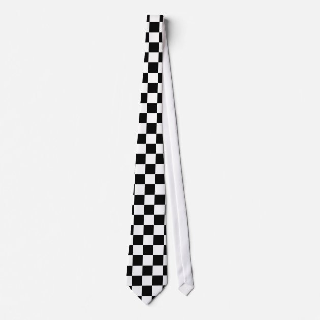 Black & White Checkered Ska Policeman Tie Policewoman Tie Black White Check Tie 