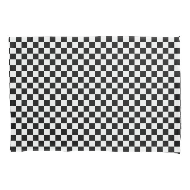 Checkered Black and White Pillow Case (Front)