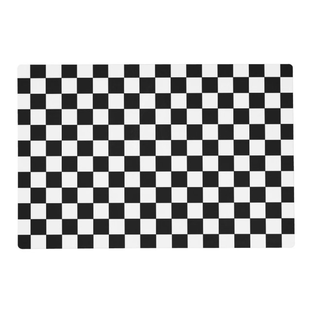Checkered Black and White Placemat (Front)