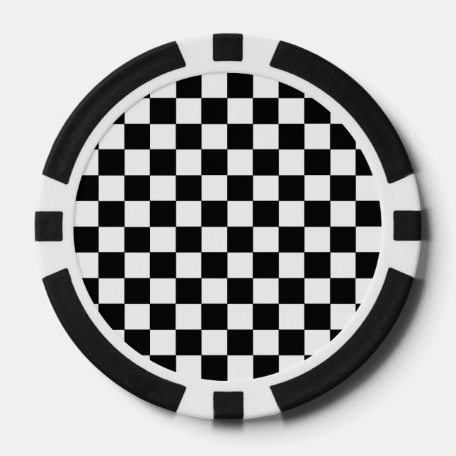Checkered Black and White Poker Chips (Front)