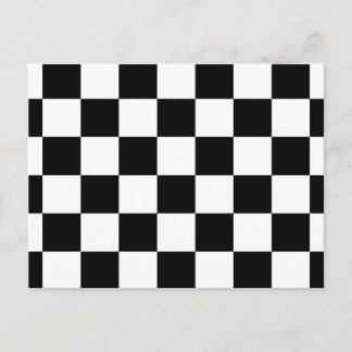 Checkered Black and White Postcard