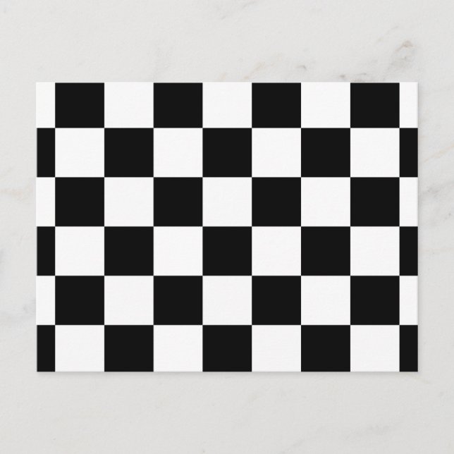 Checkered Black and White Postcard (Front)