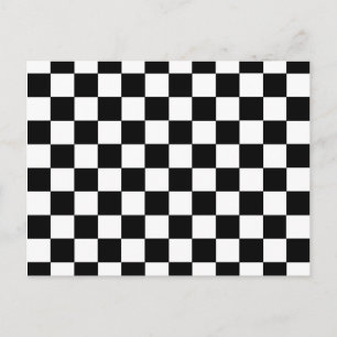 Checkered Black and White Postcard