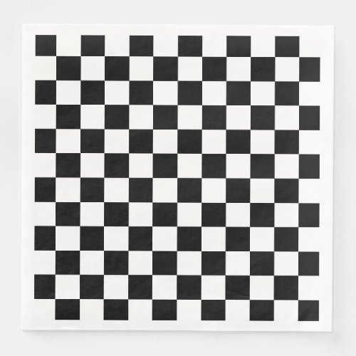 Checkered Black and White Race Paper Dinner Napkins