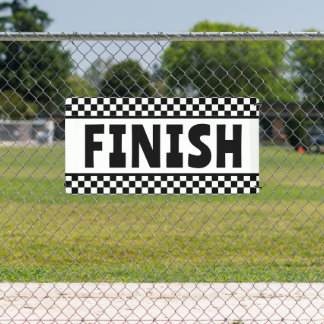 Checkered Black and white Racing Finish Line Banner