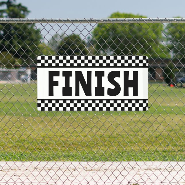 Checkered Black and white Racing Finish Line Banner (Insitu)