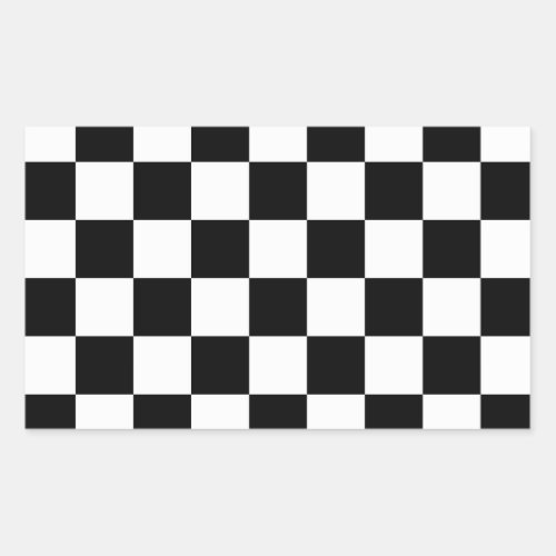 Checkered Black and White Rectangular Sticker