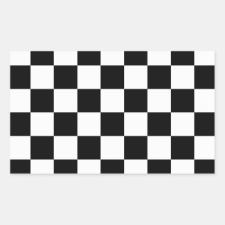 Checkered Black and White Rectangular Sticker
