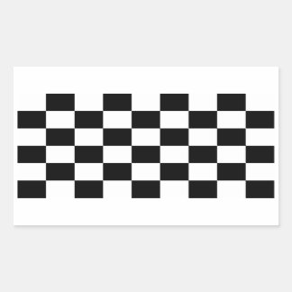 Checkered Black and White Rectangular Sticker